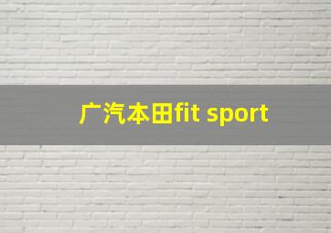 广汽本田fit sport